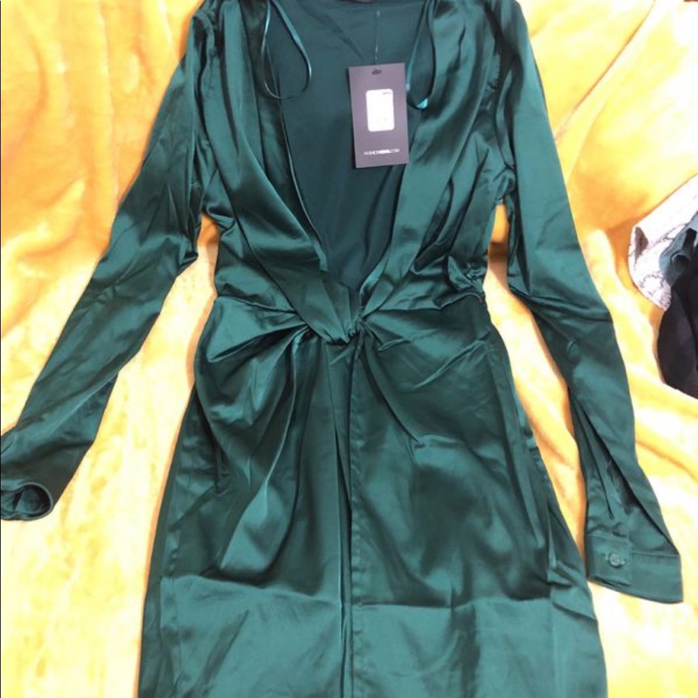 Slit satin dress